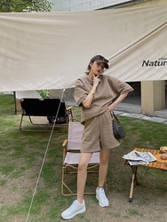 2022 Summer custom casual 2 piece set women hoodies high quality cotton short two piece set women clothing