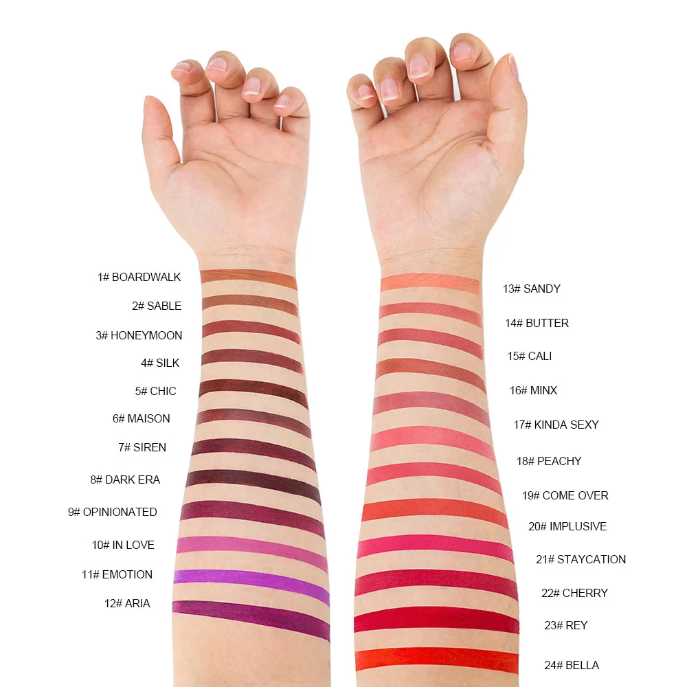 HMU Custom 24 Hours Long Lasting Waterproof Luxury Lip Stick Organic Natural Makeup Private Label Purple Nude Matte Lipstick