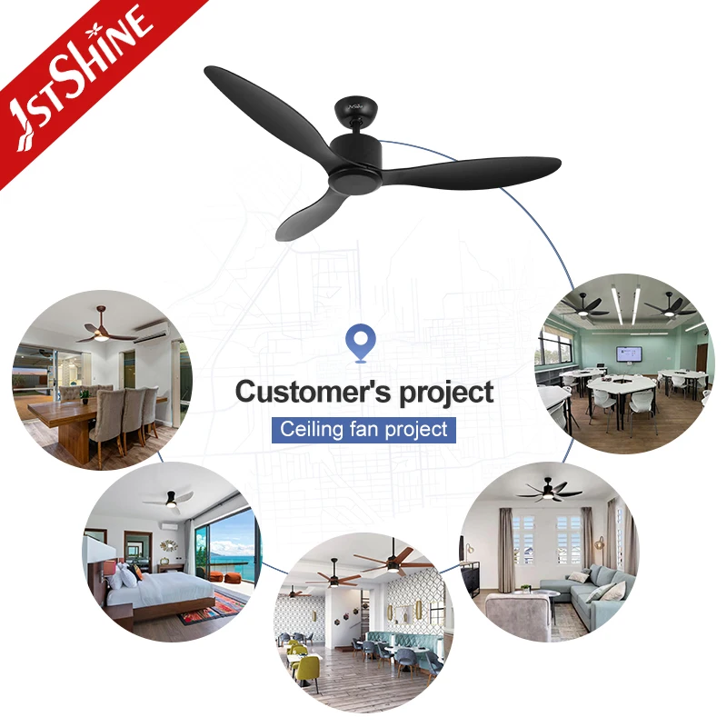 1stshine ceiling fan 52 inch 3 blade wood blades app control black ceiling fan