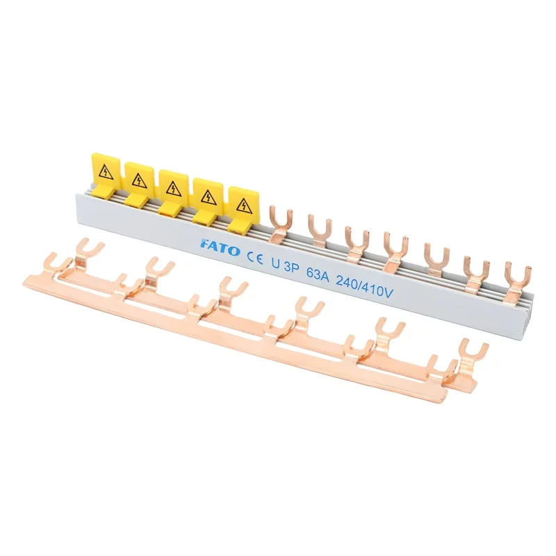 FATO Pin-Type U-Type MCB Copper Busbar 1P 2P 3P 4P Insulation Fire Prevention Busbar Factory Use