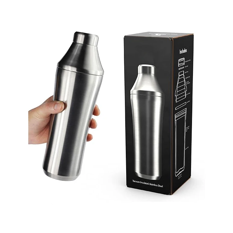 Leak Proof Cocktail Shaker Vacuum Insulated Stainless Steel shaker with Built-in Measurement System Bar Shaker for new Bartender