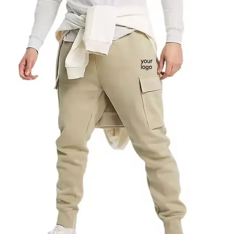 Custom design fashion summer streetwear training french terry sweatpants workout outdoor gym track cargo men fitness jogger pant