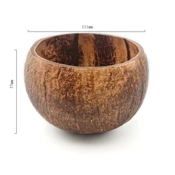 Hot Sale Natural Organic Bulk Wholesale Wood Coconut Shell Bowls With Flower Pattern For Making Scented Candles