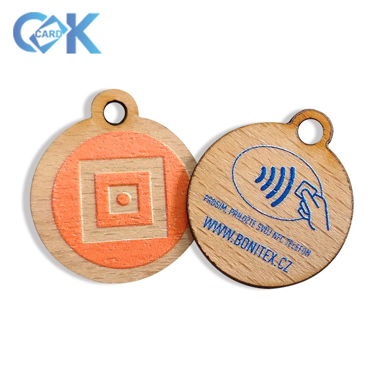 Best Price Custom Round Room Door Smart Lanyard KeyTag Access Control System Wooden Hotel Key Cards