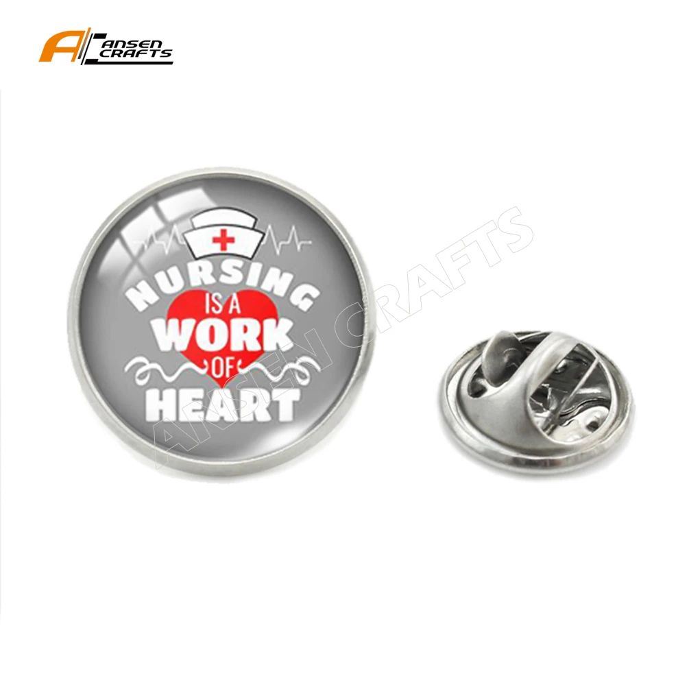 
Wholesales Zinc Alloy Heart Shape Gold Silver Plated Enamel Gift Doctor Nurse Caring Medical Badge Lapel Pin 