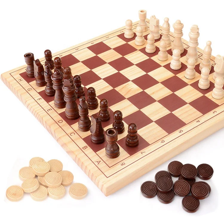 Wholesale international chess game wooden intelligent game toys wooden chess board sets