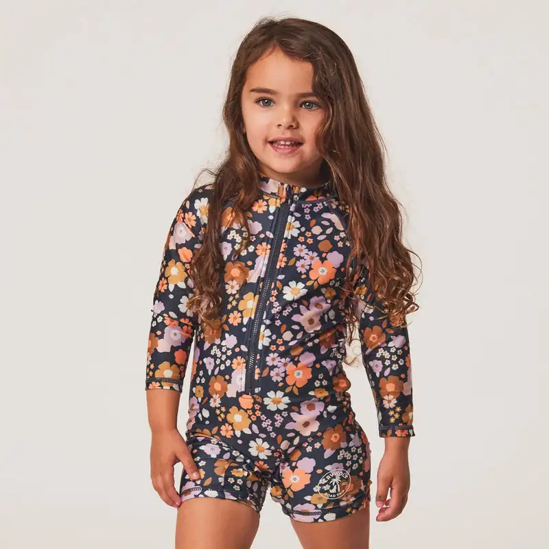 85% детский слитный купальник из полиэстера с длинным рукавом, смешанная с 15%, из спандекса