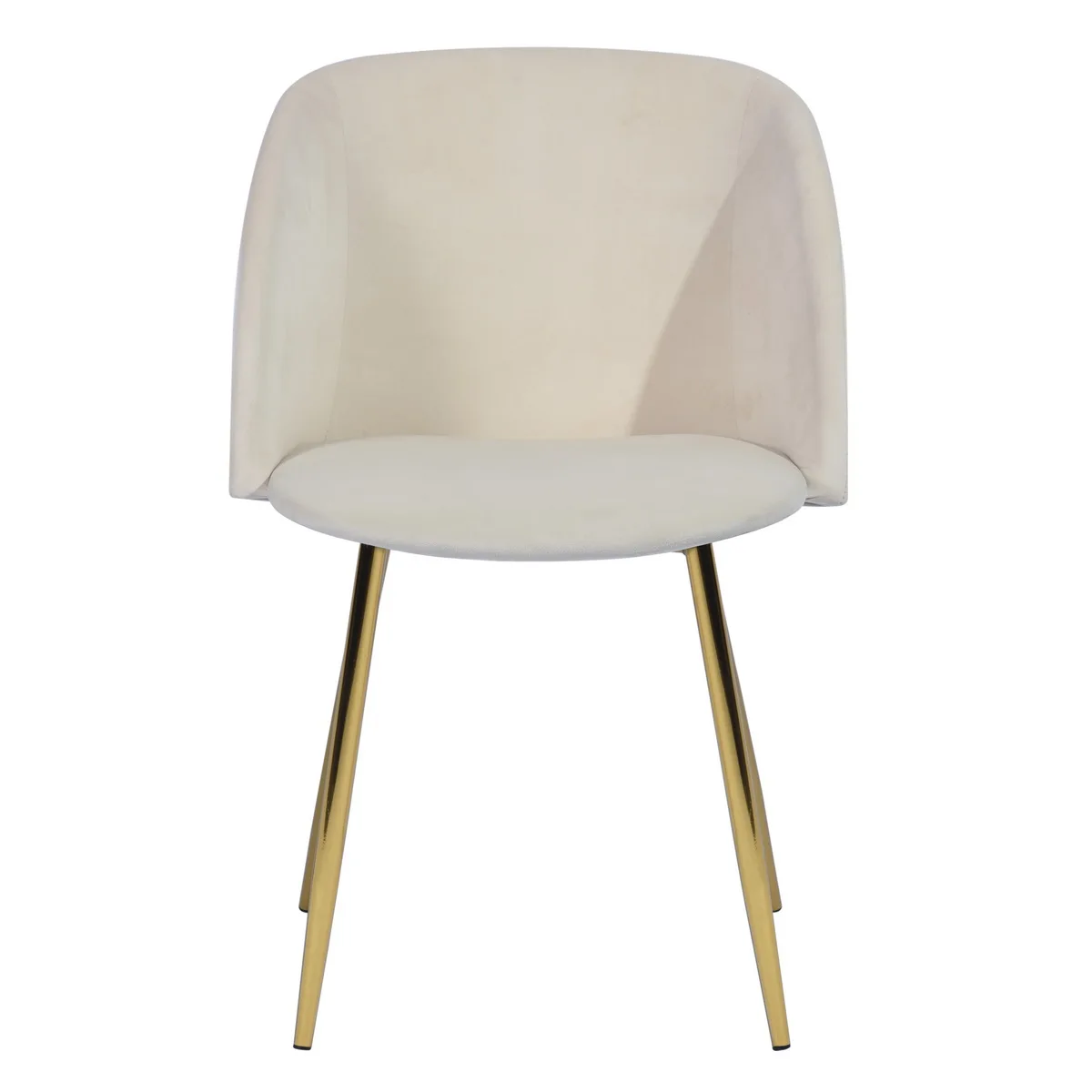 
OEM luxury comfortable soft nordic velvet dining chairs beige modern fabric living room chairs dining with gold legs 