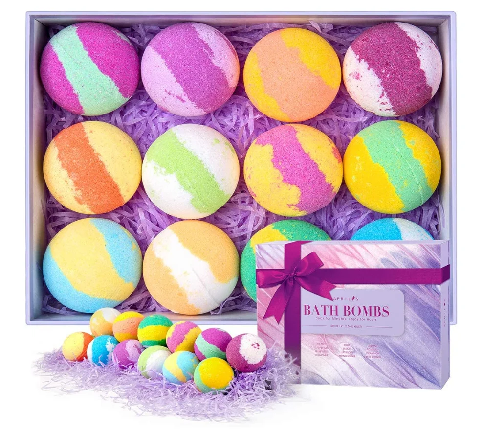 Factory OEM Supplies Wholesale 100% Natural Ingredients Bubble Bath Bombs for Women Gift Set 12 Pcs Bathbombs