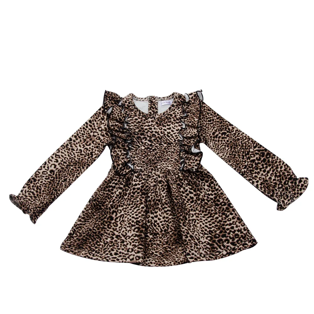 Popular Leopard Flutter Top Long Sleeve Tunic Top Lantern Sleeve Button Back Hot Sale