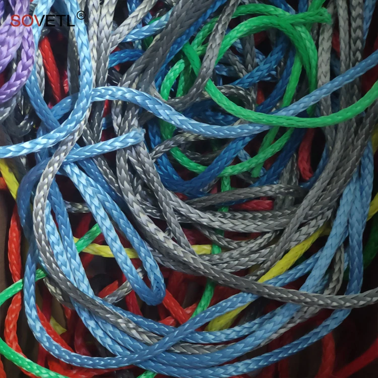 Customized 1-8mm uhmwpe fiber Braided Rope high strength uhmwpe clamping rope  For outdoor sport