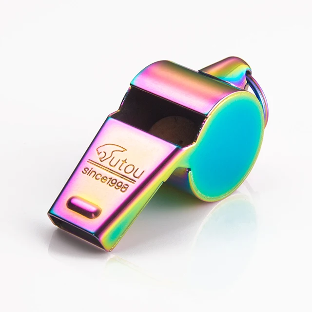 stainless steel metal outdoor whistle color titanium survival whistle