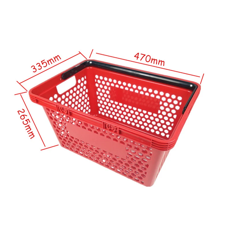 wholesale grocery and supermarket two handle honeycomb plastic hole shopping basket