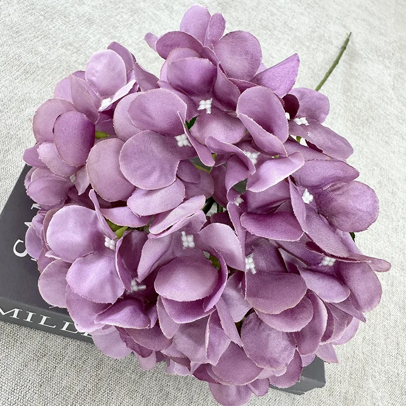 High Quality Artificial Silk Flower Simulate Single Hydrangea Wedding Flower Decorative Faux Silk Flower Decoration
