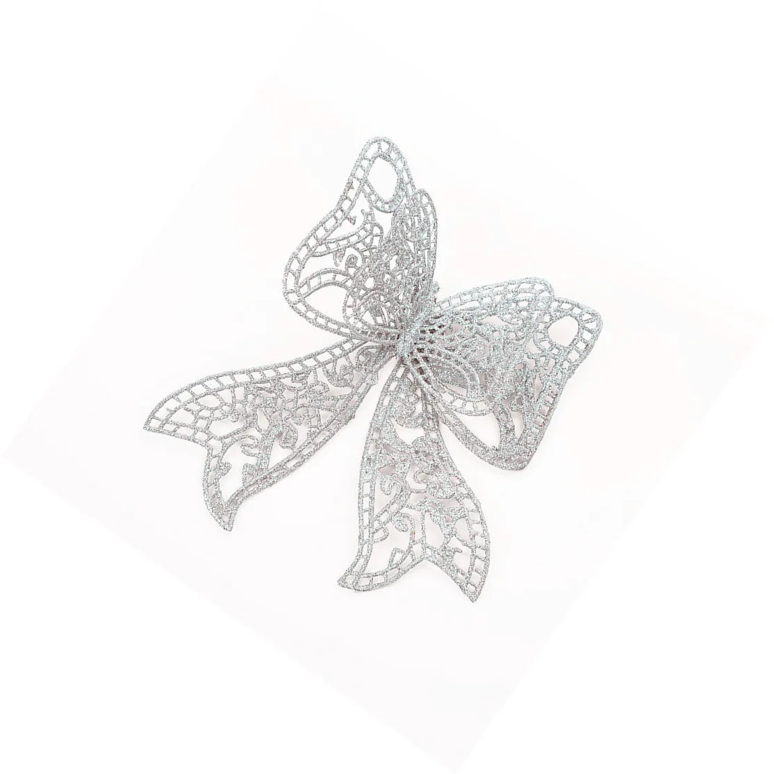 Beautifully Christmas tree pendant golden craft butterfly bow tie holiday party silver powder decorations for wholesale