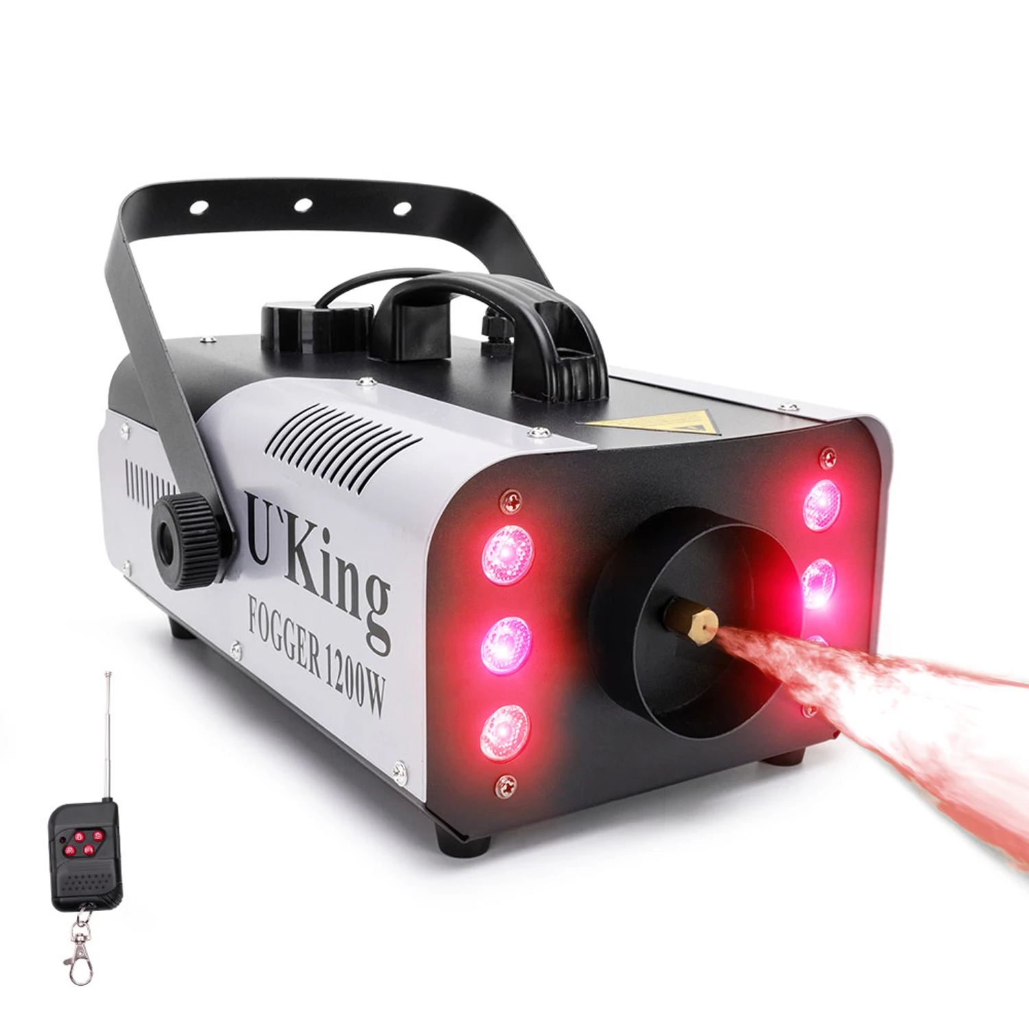 U`King 1200W Stage Light Fog Machine with RGB 6LEDs Stage Light Smoke Haze Generator Remote Controlled Stage Effect Equipment (1600155702536)