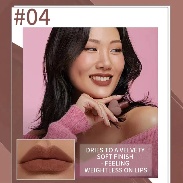 wholesale vegan custom private label vendor cute matte liquid lip gloss kaja beauty heart shape lipstick