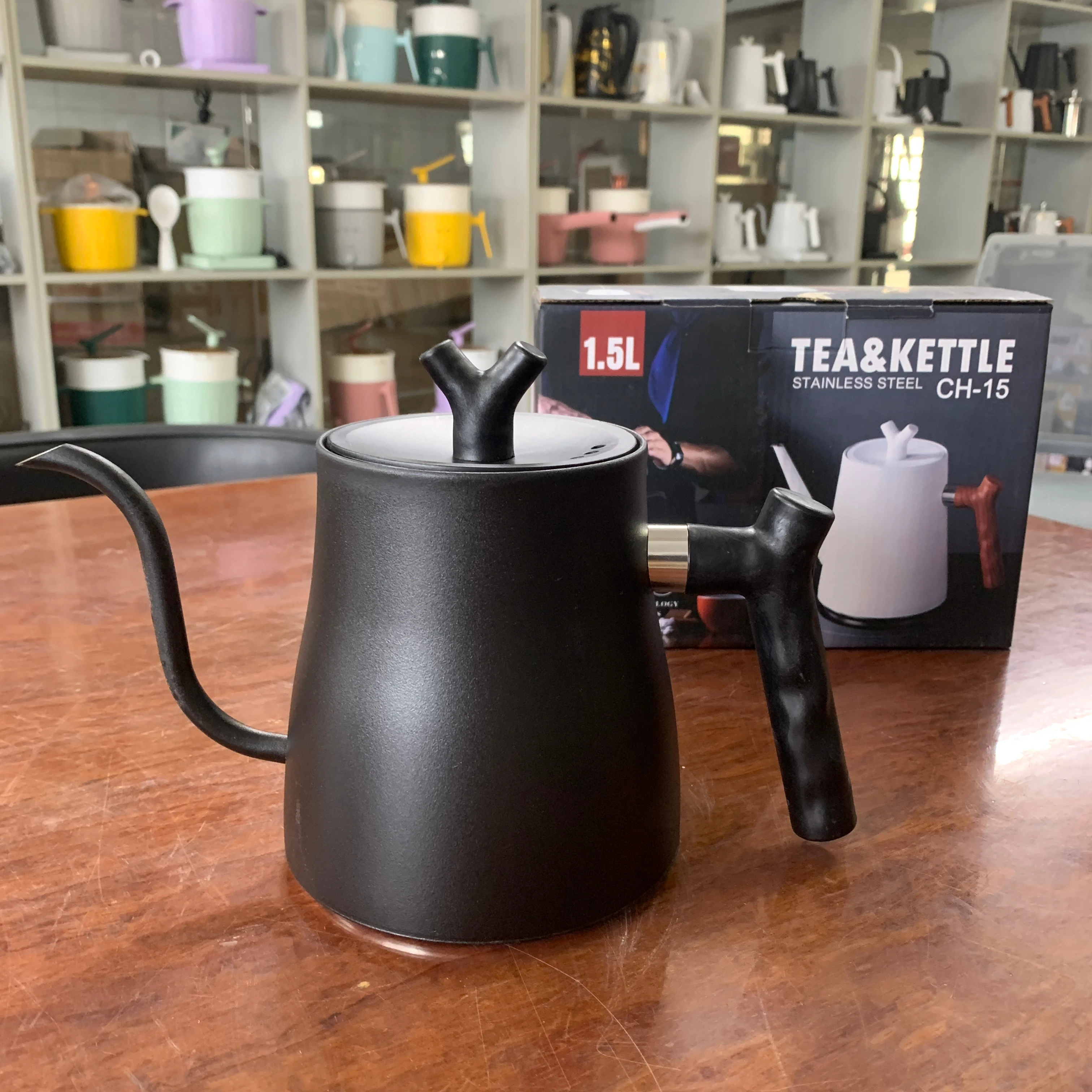 Customized 304 SUS water kettle thickened induction cooker teapot home outdoor hand brewed coffee pot flat bottom pot