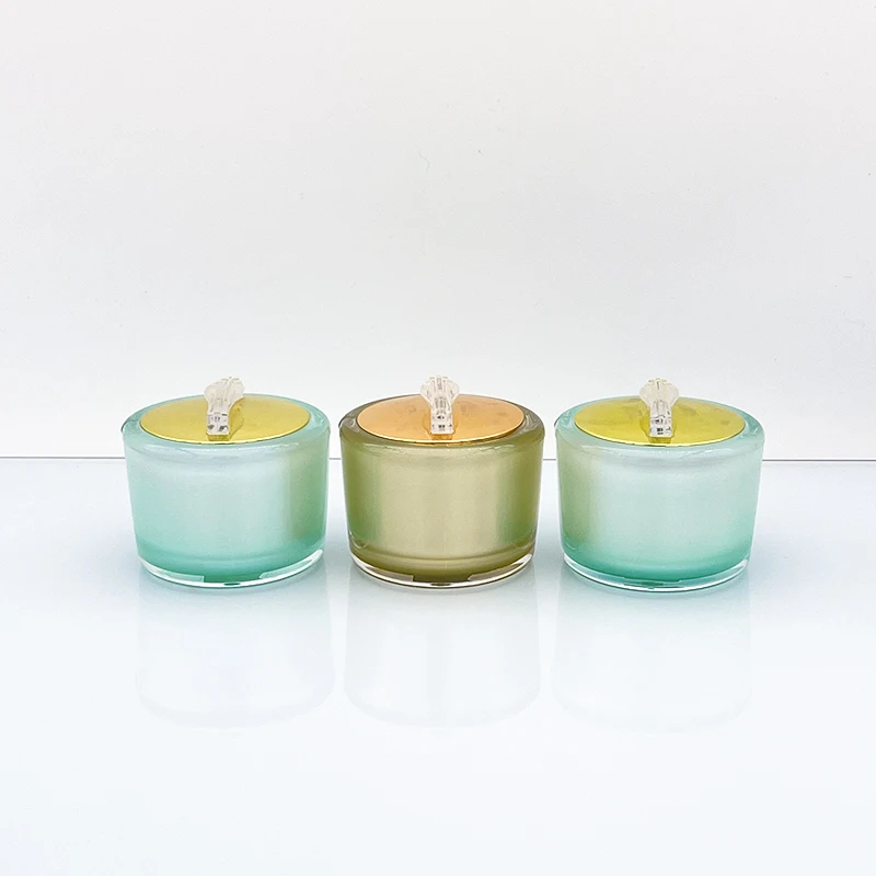 Luxury Green Gold Acrylic Cosmetic Cream Jar And Bottle 30g 50g Plastic Packaging with Screw Cap