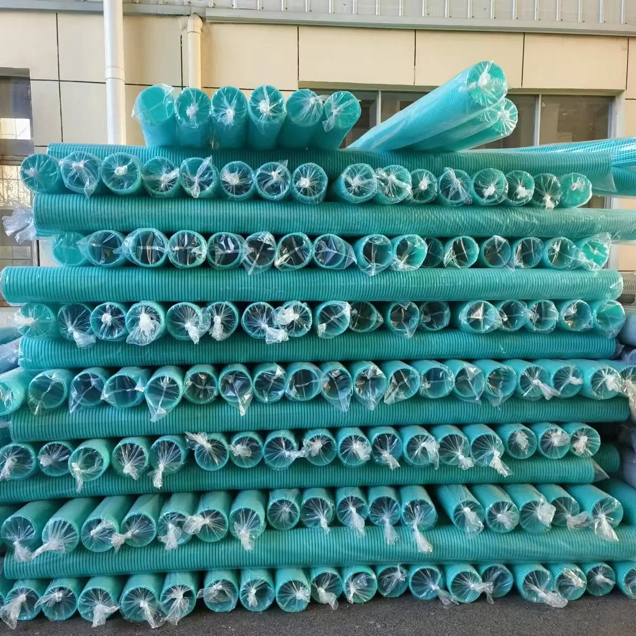 Hot Selling DN110mm Blue HDPE Double Wall Corrugated Ventilation Pipe 30m Long Flexible High Pressure Moulding Included