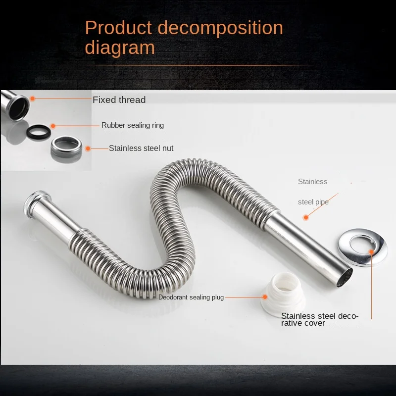 Wholesale Anti-odor Drain Pipe For Kitchen Sink And Bathroom Washbasin Wave Tube