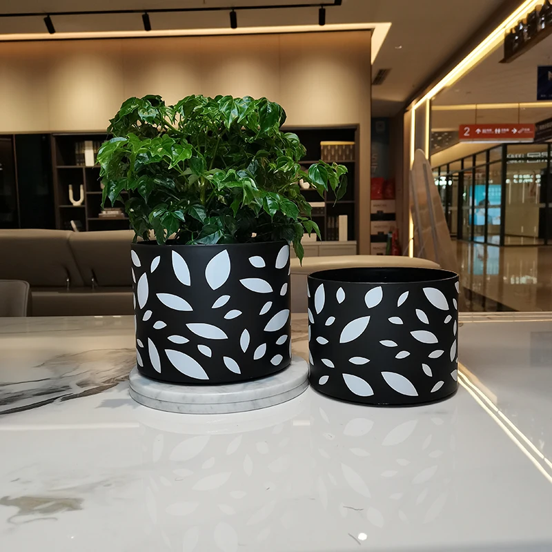 7 Inch Custom Outdoor Plastic Potted Garden Decorative Plastic Round Flowers Pots for Sale Used with Flower/green Plant Modern