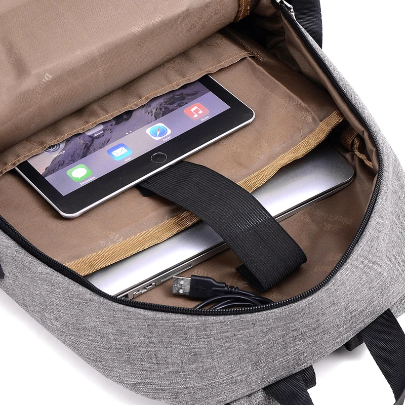 
Hot Sale 600D Polyester Water Resistant Male School USB Charging Laptop Backpack Mochila For Business Men 