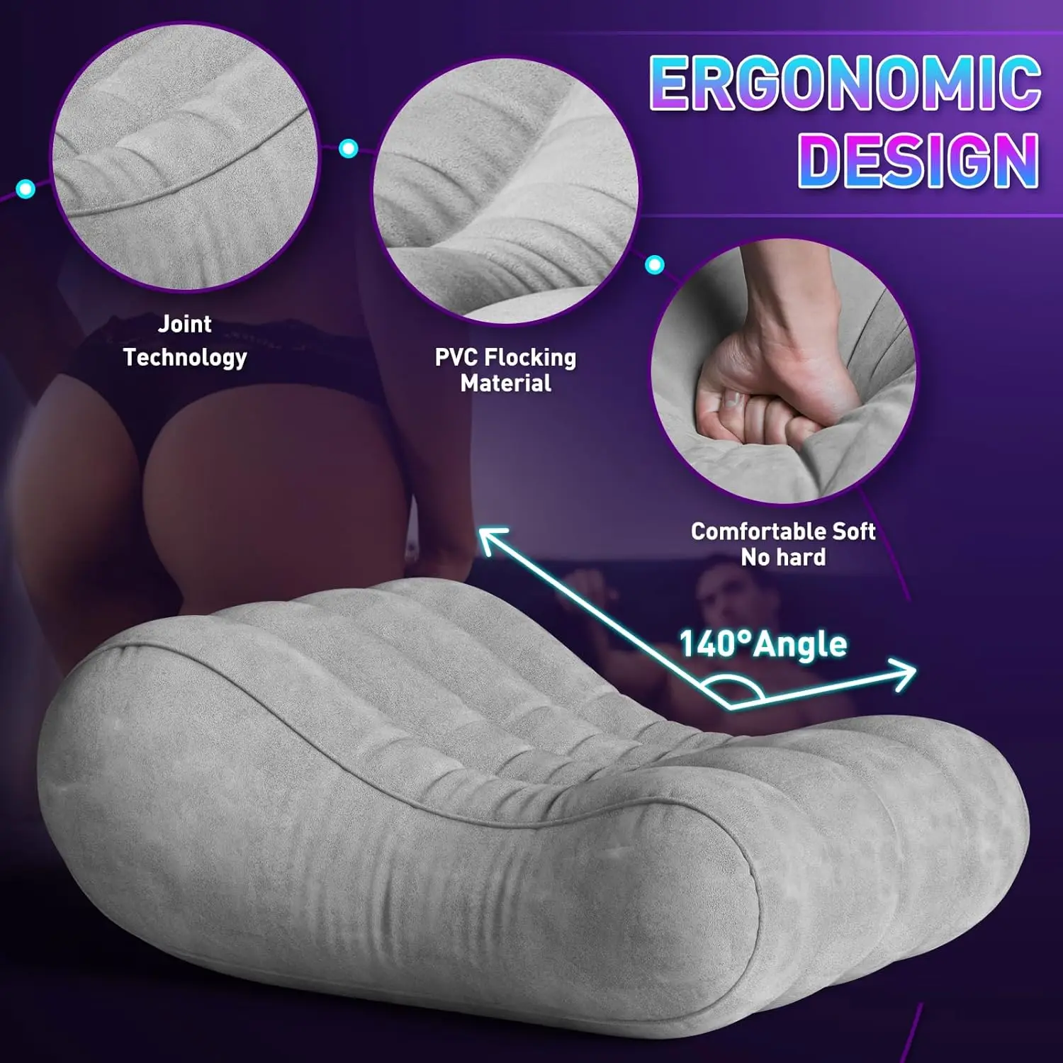 Sex Position Pillow Cushion with Adjustable Sex Leather Bondage Strap for Bedroom Couple Sex Toys for Deep Position Support