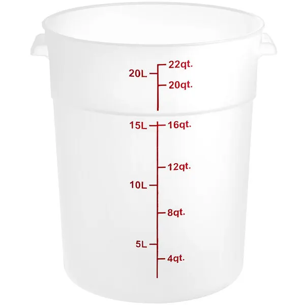 22 Qt.  Round Polypropylene Food Storage Containers with lid