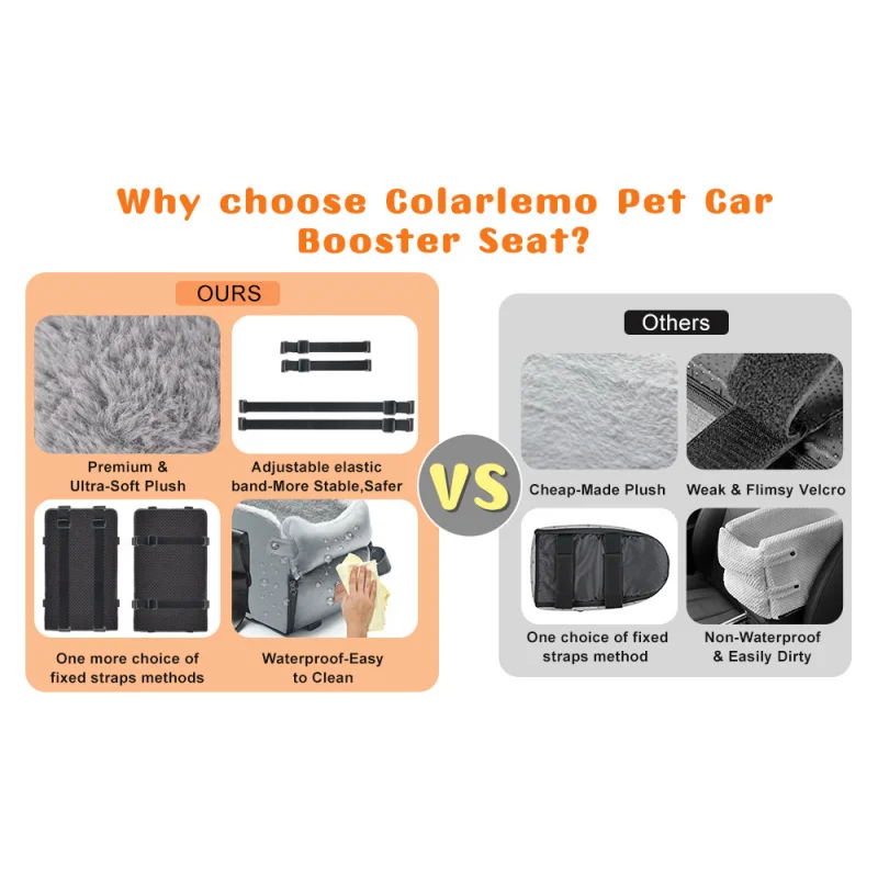 Customized logo folding front and back cover bag pet hammock dog booster seat car seat dog car seat for cars