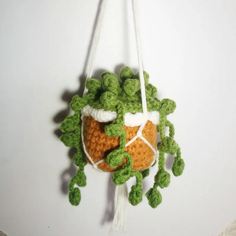 Car plant Crochet Hanging basket hanging plant for car
