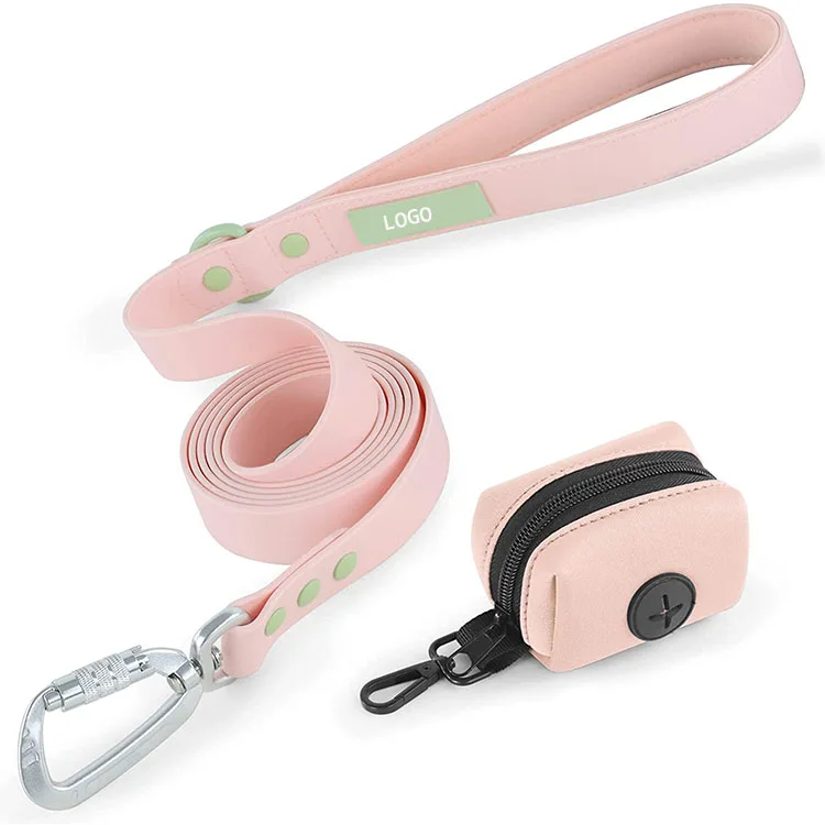 Pet Supplier Waterproof Dog Leash with Dog Poop Bag Dispenser Safety Auto-Lock Carabiner Leash for Dogs Soft Handle Easy Care