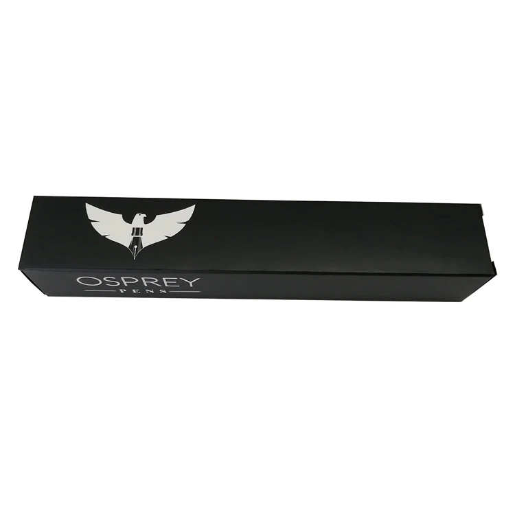 Custom black cardboard empty pen packaging gift box with logo