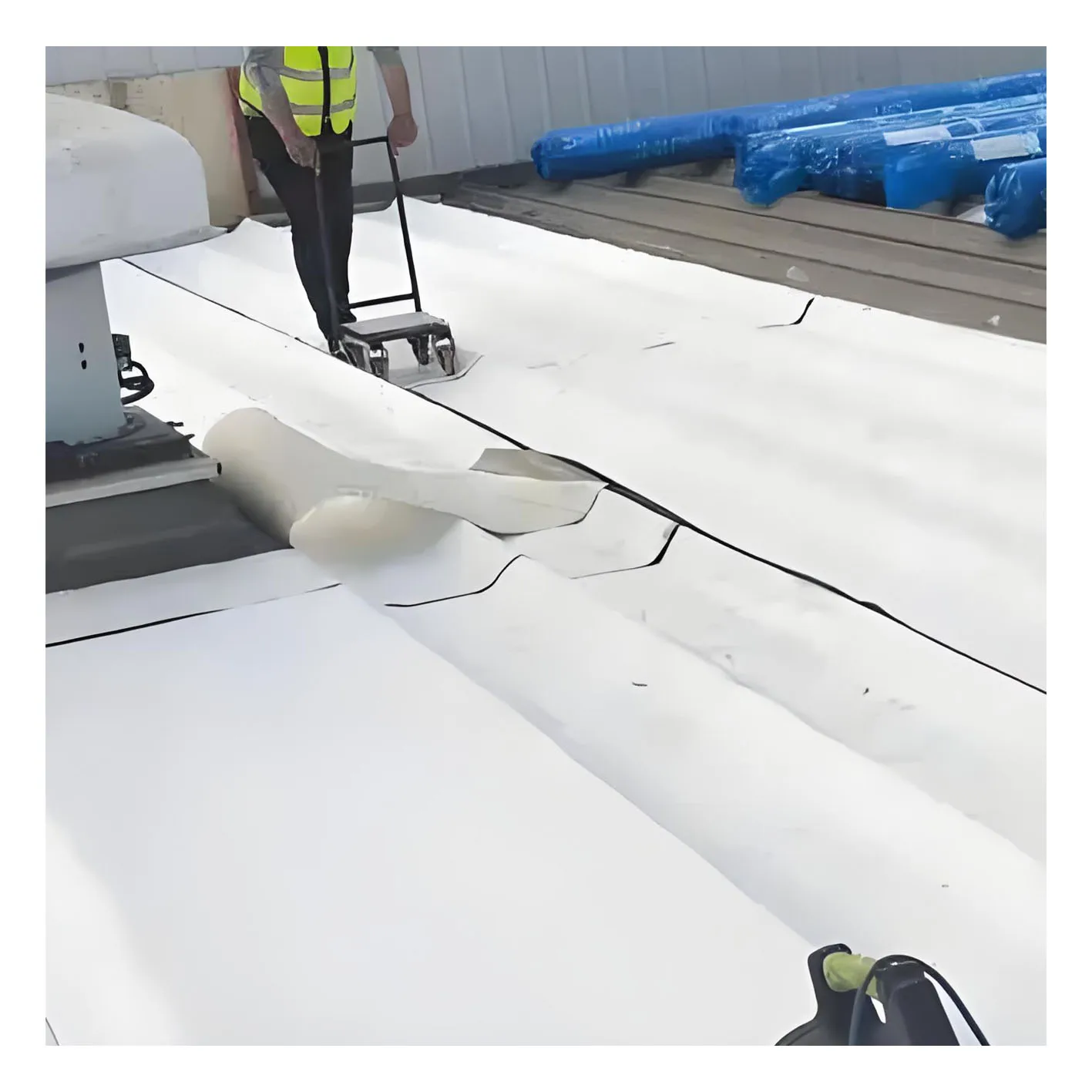 Lining Fabric with High Tensile Strength for Roof Application L-Class PVC Waterproof Membrane National Standard