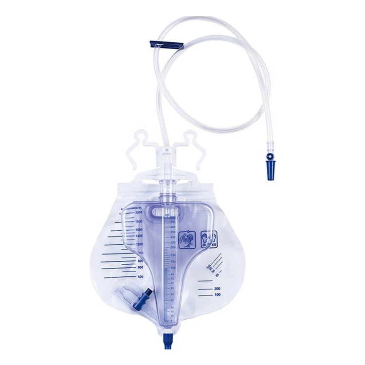Professional high quality manufacture 2000ml adult valve luxury urine bag with anti-reflux