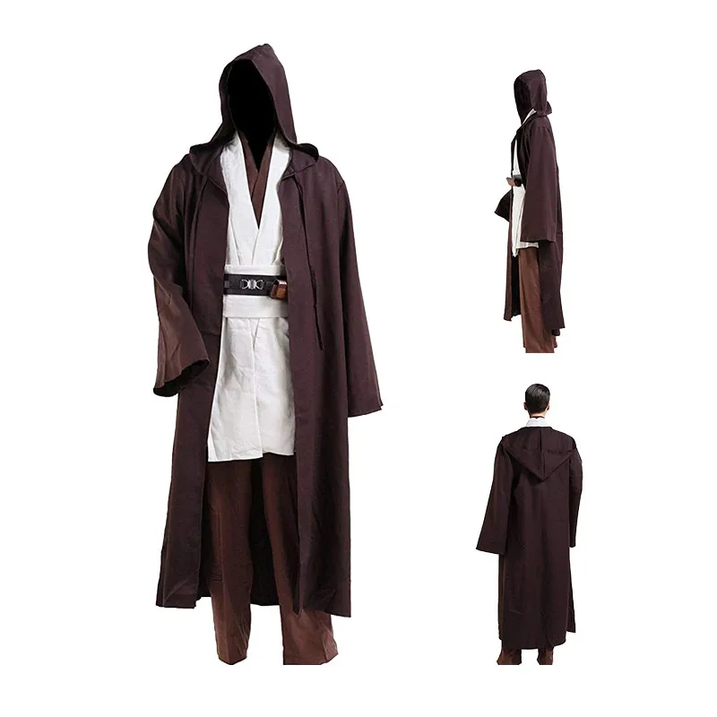 Halloween Movie Coffee Luke skywalker Outfit for Jedi Costume Hooded Robe