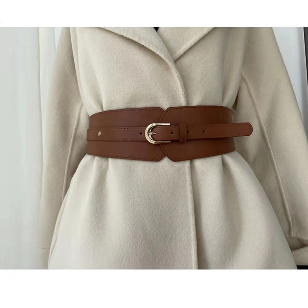 Women Ladies Stylish Pu Wide Leather Waist Belt For Dress Blouse Coat Wholesaler