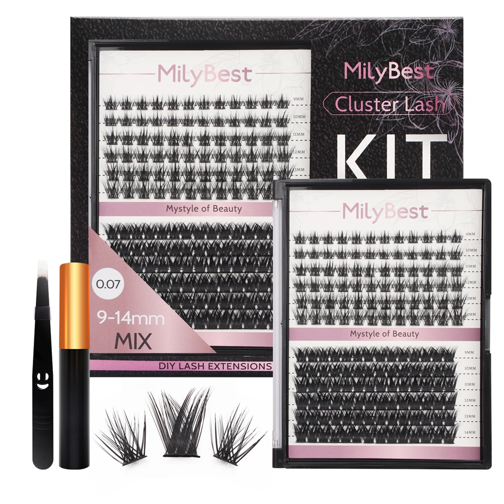 Private Label 0.03 0.05 0.07 Mix Curl Individual Eyelash Extension Clusters Lashes Wholesale Individual Diy Clusters Lashes