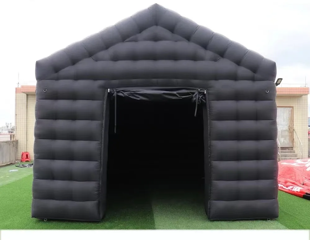 High quality factory direct portable  sales LED light nightclub party cube black inflatable disco tent