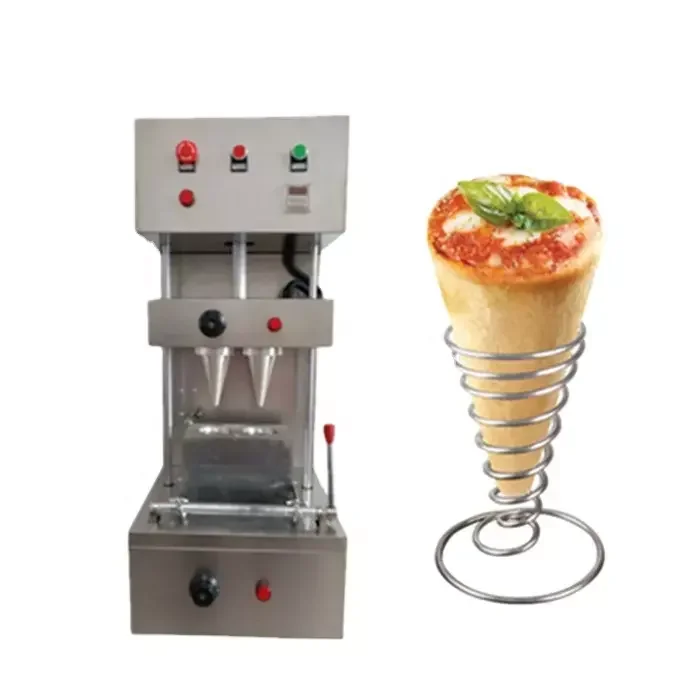 High Productivity Kono 2 Head Pizza Cone Molding Umbrella Pizza Machine