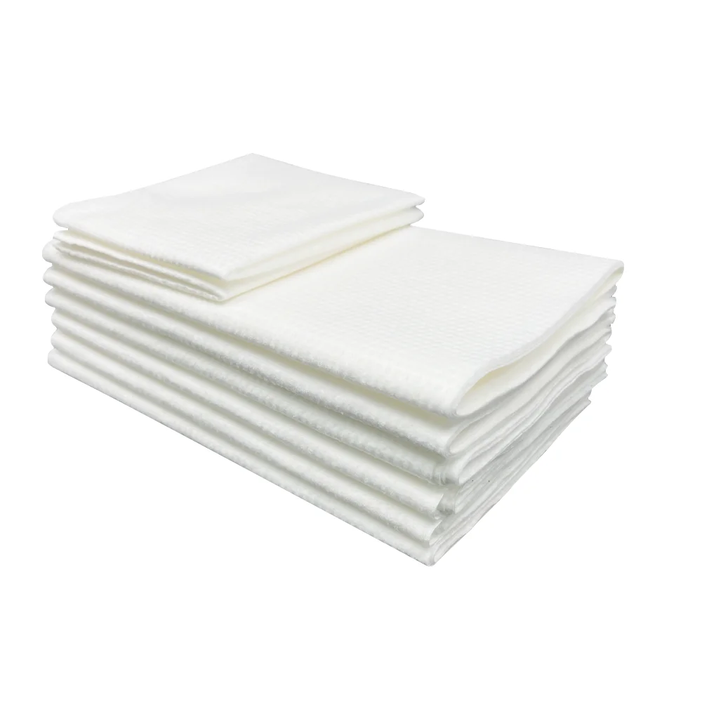 Factory non-woven disposable towel foot pearl grain wood pulp single one use hair towels for beauty