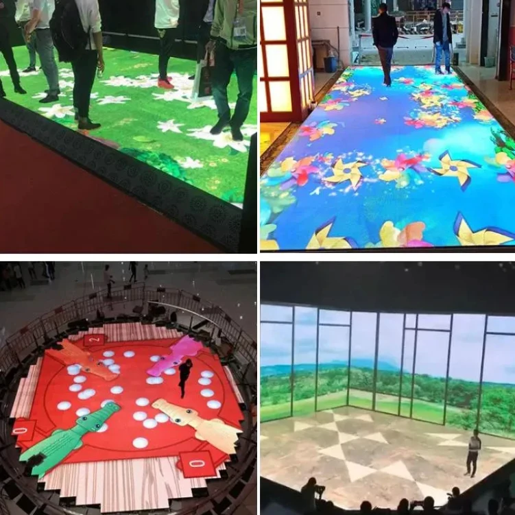 Interactive Induction P2.604 LED Dance Floor Display Screen Modeule Foot Mounting Floor Tile Screen Pixel Panels