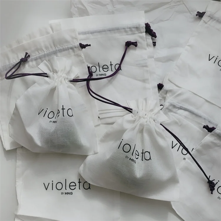 Chuanghua Custom Logo Printed Envelope Muslin Calico Pillow Wallet Pouch Bag Natural Ribbon Canvas Envelope Dust Bag