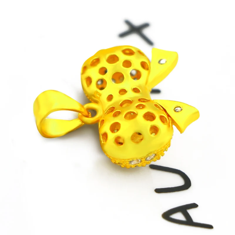 Wholesale gold plated animal series boutique stainless steel necklace bow zircon pendant hip hop jewellery