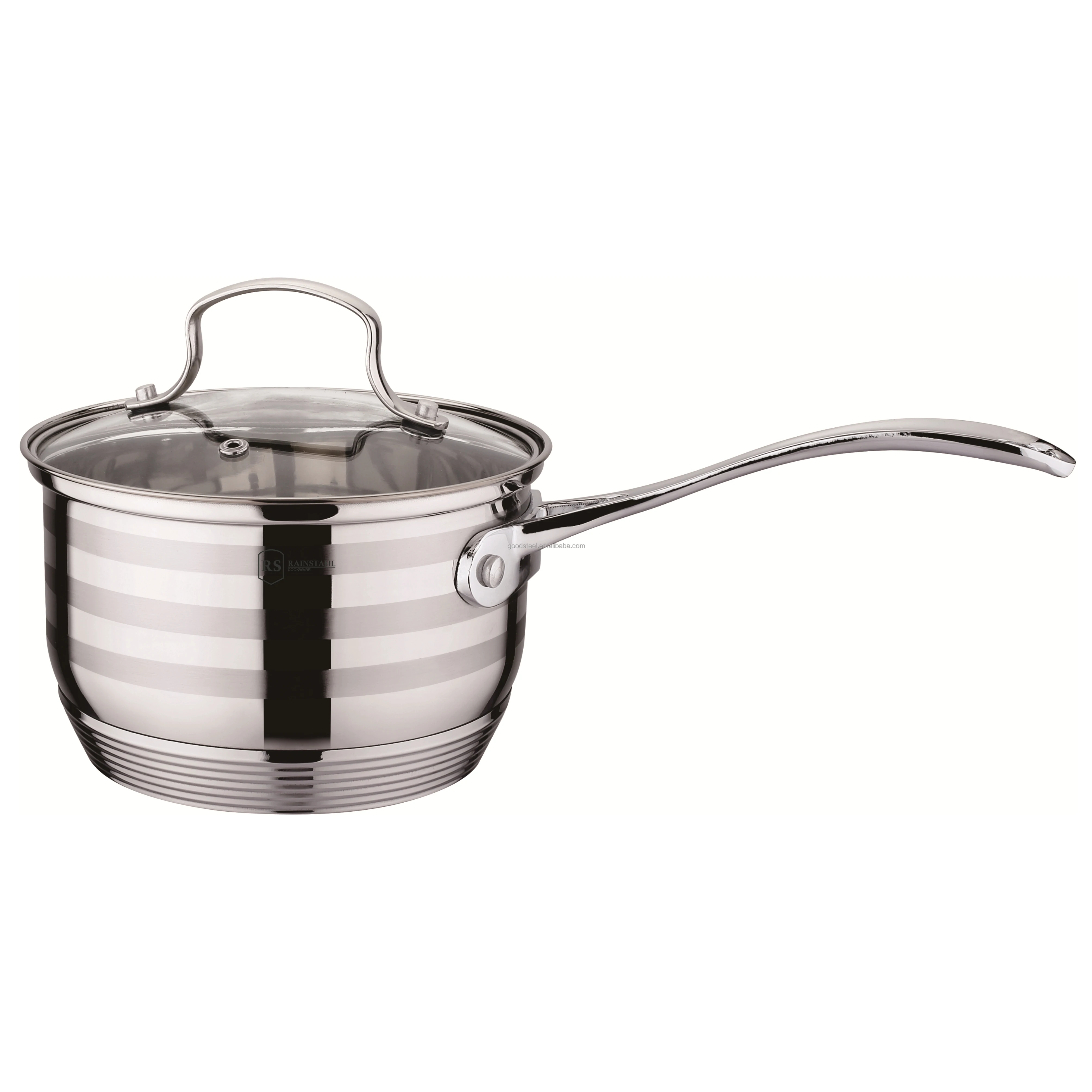 Russia 6pcs Cookware Set 16 18 20cm Stainless Steel Pot with 7 steps induction bottom Eco-Friendly Polished Outer Coating