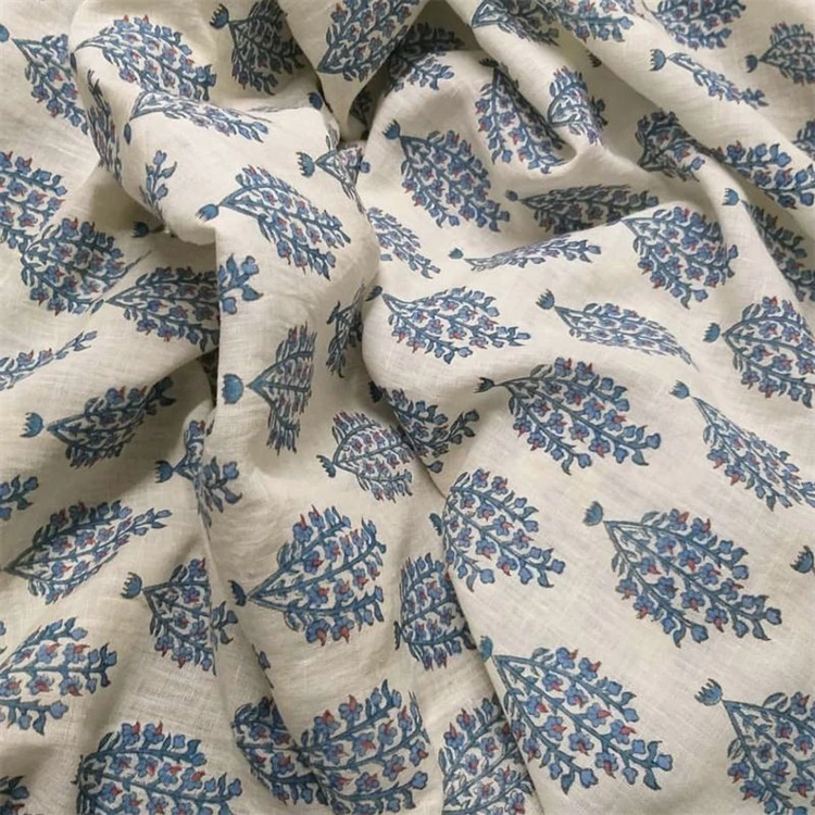 Wholesale Pure 100% Linen Fabric for Dress Shirt Linen Poplin Fabric Woven Plain Screen Printed Linen Sofa Fabric for Clothing
