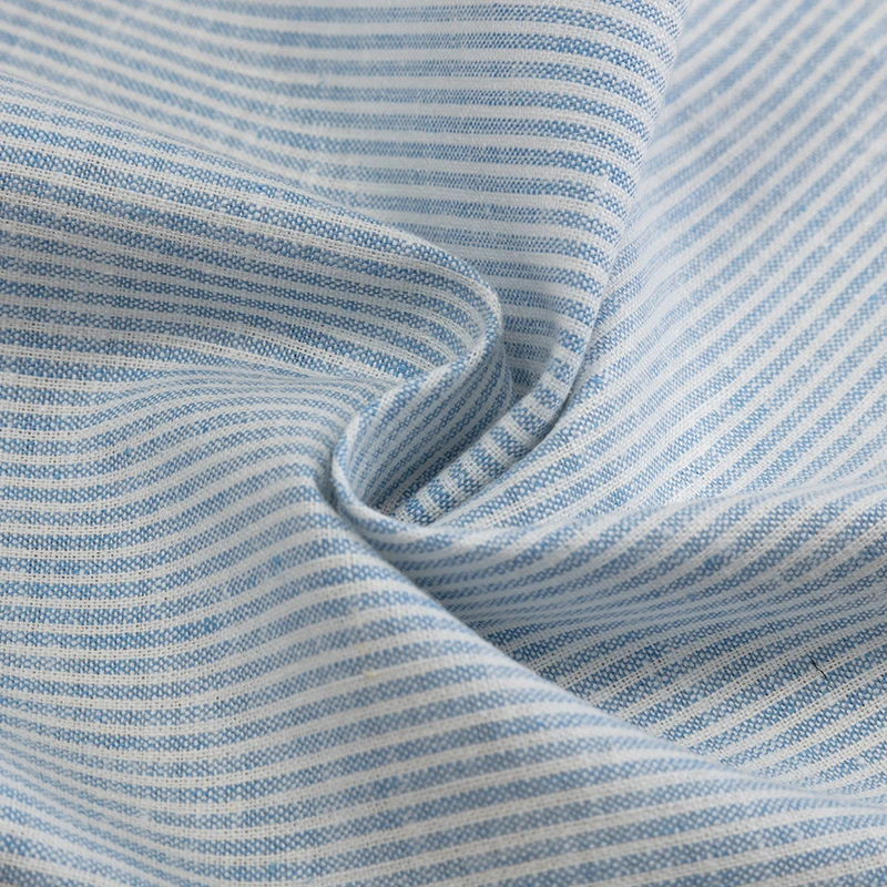 
High quality 54% hemp 44% organic cotton 2% spandex stripe fabric for clothing 