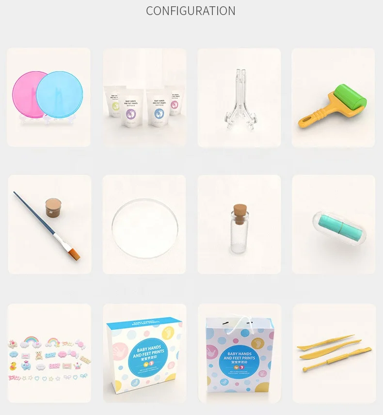 Baby Hand Footprint Makers Newborn Baby Souvenirs Gifts Air Drying Soft Clay Hand Print Footprint Imprint Casting