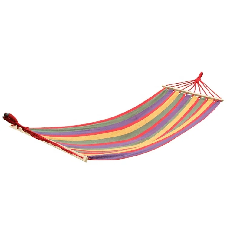 Портативный Легкий Гамак для кемпинга из холщовой ткани с деревянной перекладиной
