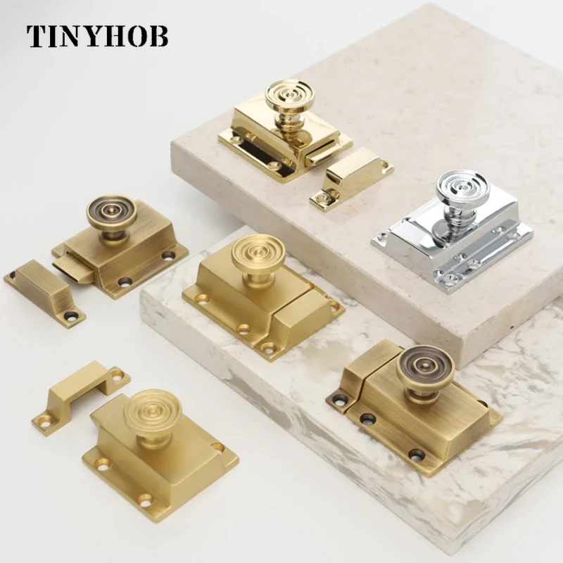 Tinyhob винтажные античные однотонные латунные задвижки для дверных замков Пряжка шкафов фурнитура гостиничного шкафа бронзовые аксессуары